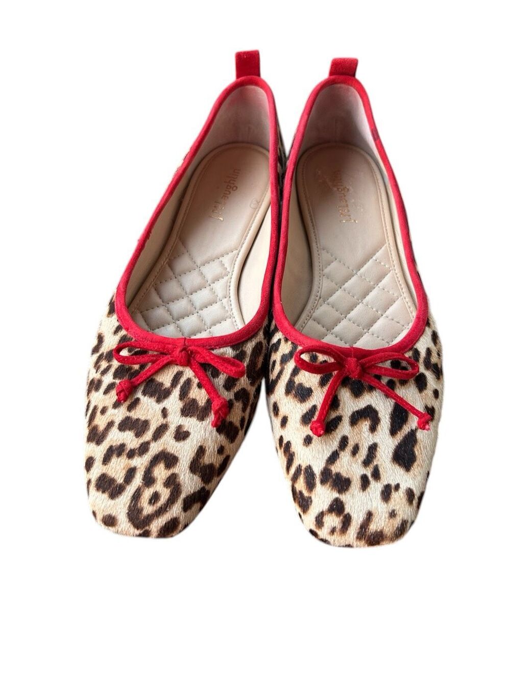 J McLaughlin Leopard Print Calfhair Ballet Flats8 Anastasia Tan/Brown/Red